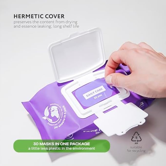 NSC KOREAN COLLAGEN FACE MASK SET - 30-PACK PREMIUM SHEET MASKS WITH PEPTIDE COMPLEX - ADVANCED K-BEAUTY SKINCARE SYSTEM - COMPLETE MONTHLY SUPPLY FOR DAILY CARE - INTENSIVE HYDRATING FACIAL FACEMASKS - Image 3